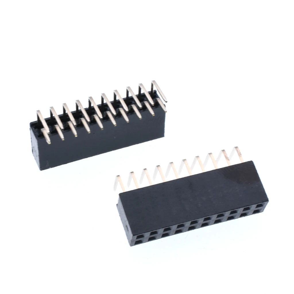 100 шт. шаг 2,54 мм 2x10 Pin 20 Pin Угол Женский двухрядный изгиб коннектор