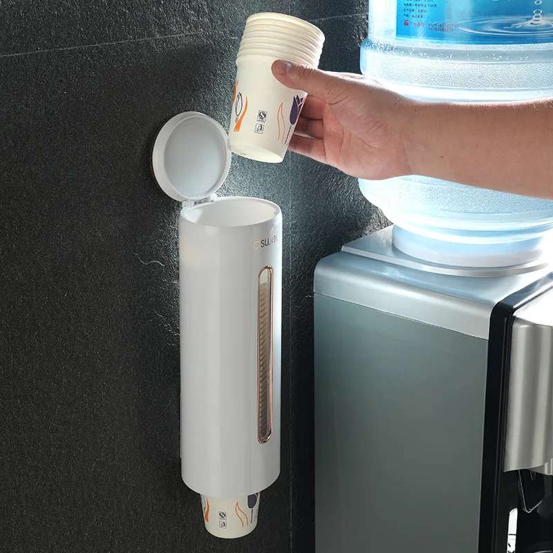 Disposable paper cup dispenser wall-mounted plastic water dispenser cup holder container Paper frame paper cup dispenser
