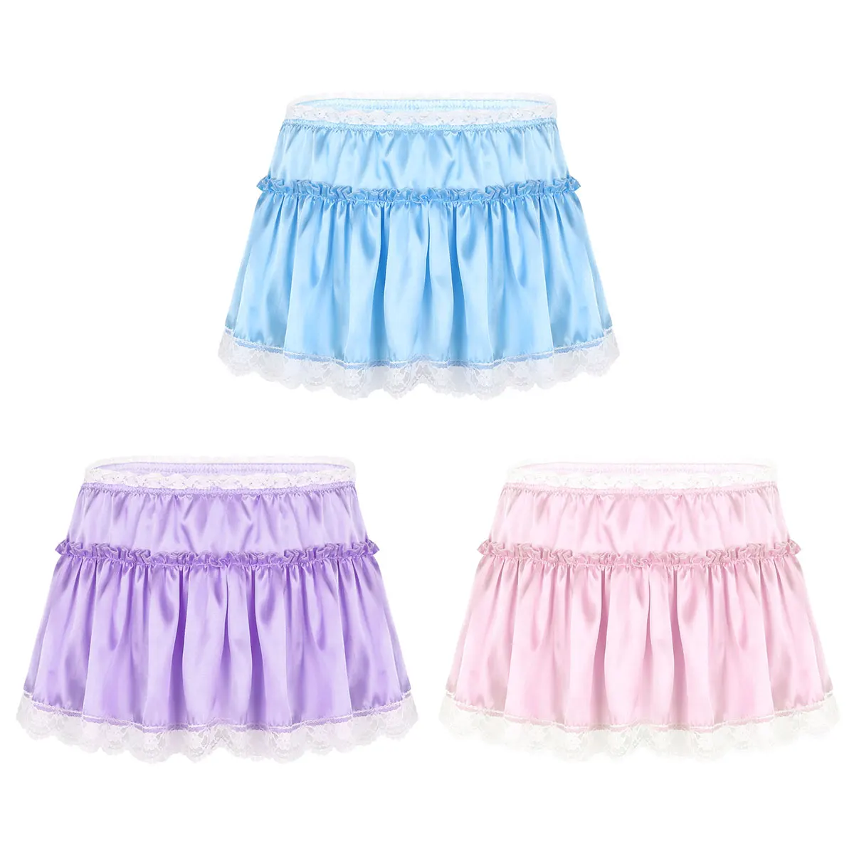 Мужское нижнее белье SISSY трусики Сатиновые с высокой талией Кружева Hem Frilly Тюль со сборками многослойная юбка короткие Babydolls мини юбки-пачки