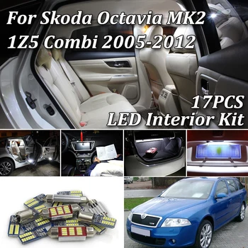 

17PCS White Canbus Error Free LED interior lamp light Package Kit For Skoda Octavia 2 MK2 MKII A5 1Z5 Combi Wagon (2005-2012)