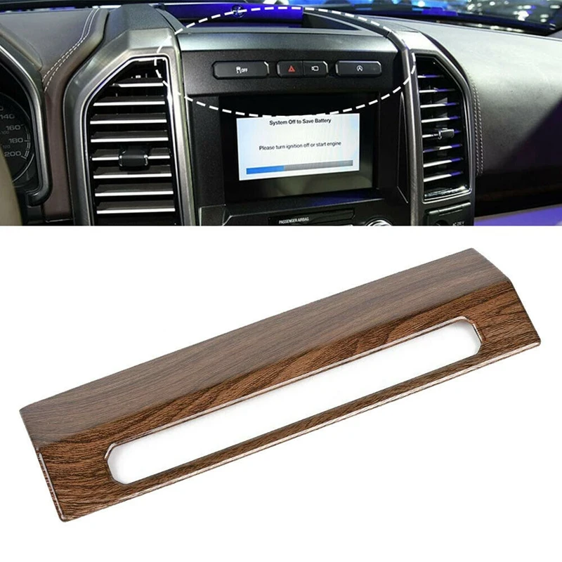Автомобиль коричневого дерева зерна ABS аварийная лампа переключатель панель Крышка отделка ободок для Ford F150- автомобильные аксессуары