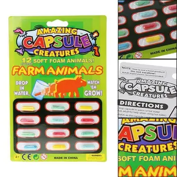 

New Soft Capsules EVA Baby Cognition Toys Grow Capsule Larger In Wate Early Educational Toy Kids Cartoon Animal Toys Bath Toy