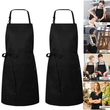 

2Pcs Adjustable Kitchen Apron Waterproof Bib Apron Oil-Proof Kitchen Apron Chef Cooking Apron For Women Men Kitchen Accessories