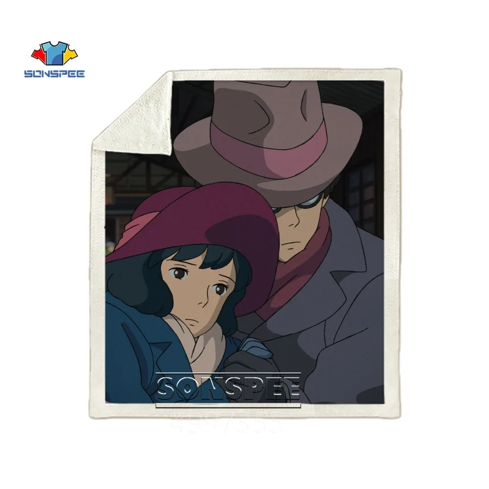 Одеяло SONSPEE THE WIND RISES Harajuku для детей и взрослых с 3d принтом, покрывало для дивана, зимнее теплое постельное белье, Классическое Одеяло с рисунком аниме