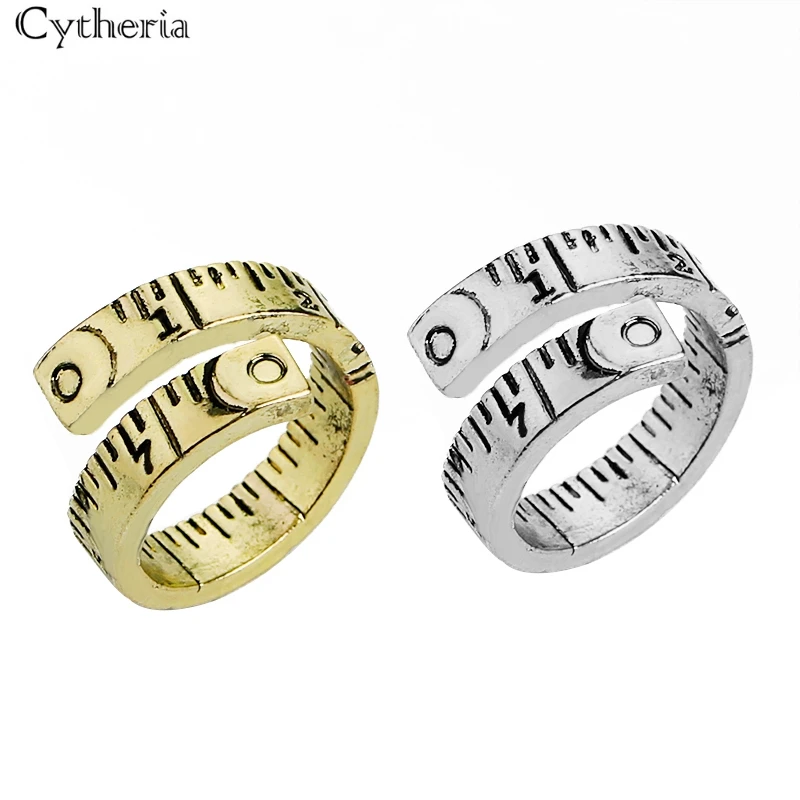 ruler shape Ring Men Creative measure Ring Vintage Personality ...
