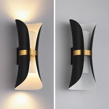 

Nordic Black Wall Lamp Living room Bedroom Bedside Lamp Simple LED Glow Up And Down Light Luxury Wall Lamp