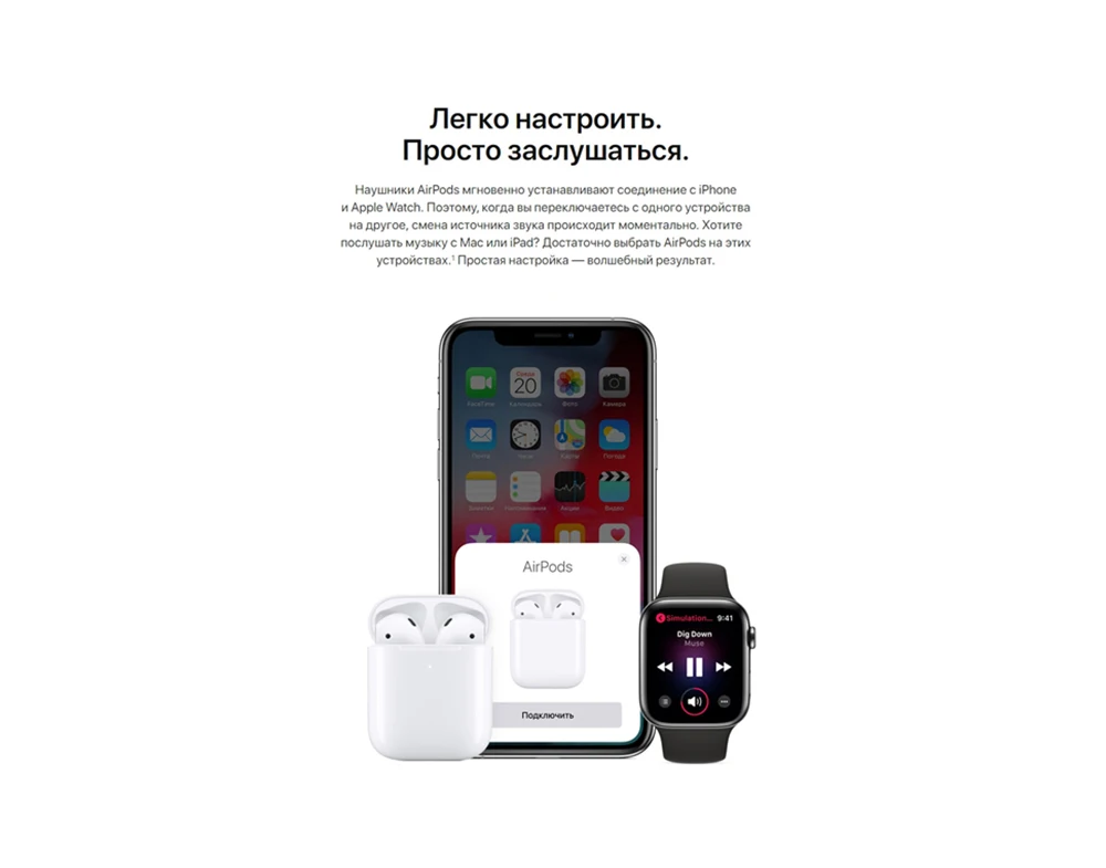 Совершенно новые оригинальные Apple Airpods беспроводные bluetooth-наушники и наушники для мобильного телефона Macbook Apple Watch