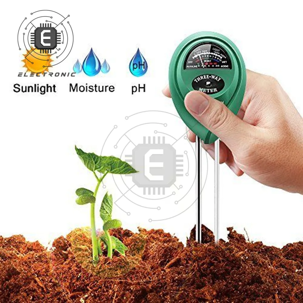 Medidor de humedad del suelo 3 en 1, Analizador de iluminancia de plantas, humedad, PH, humedad, humedad, probador de humedad, Hygrome