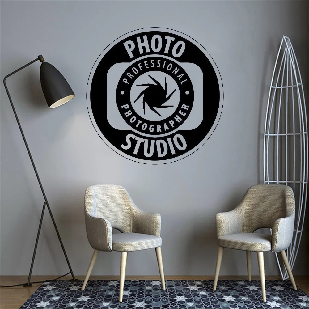 

Виниловые настенные наклейки для фотостудии, виниловые наклейки на стену, декор для камеры, художественный постер для окна магазина, съемны...