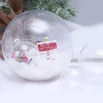 

12pcs 14cm Transparent Plastic Christmas Balls Decorations Round Open Balls Christmas Tree Hanging Balls Pendent Ornament