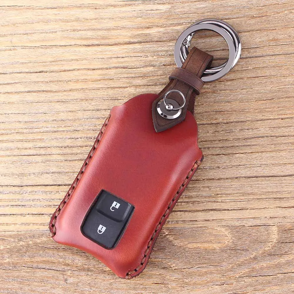 Кожаный чехол для ключей KEYYOU с 2 кнопками для Toyota PRIUS COROLLA VERSO Camry, Сменный Чехол для смарт-ключа TOY43
