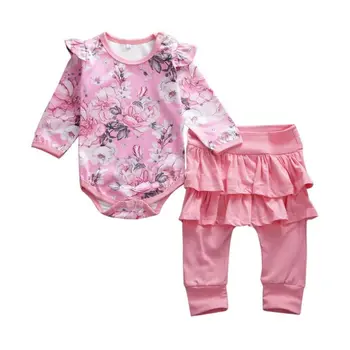 

Baby Girls Clothes Newborn Baby Girls Romper Bodysuit Playsuit Pants Floral Outfits Set Clothes