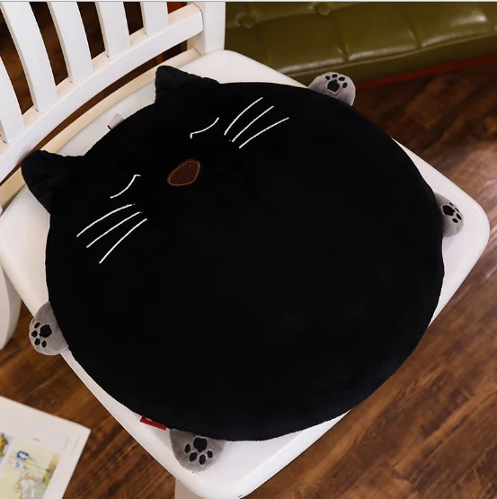 Black cat WYZHY в скандинавском стиле, подушка для обеденного стула, зимняя теплая подушка, утолщенная офисная подушка, компьютерный стул, коврик 45*45 см - Цвет: Black cat
