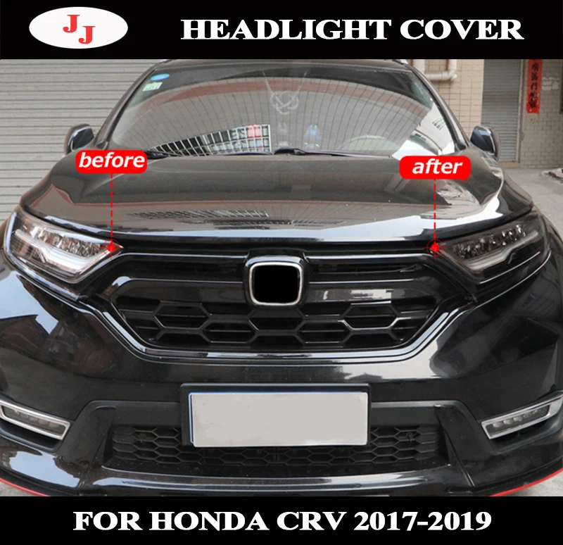 Мембрана для фар Honda CRV 2017 2018 2019 колпаки дымчатые глянцевые черные прозрачные