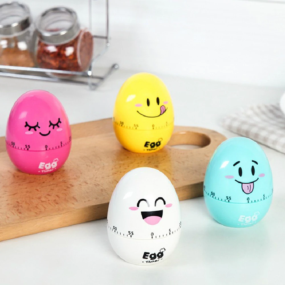 New 60 Minutes Timed Reminder Cartoon Cute Egg Kitchen Timer Mechanical Cooking Timer Countdown Cooking Tools Kitchen Gadgets