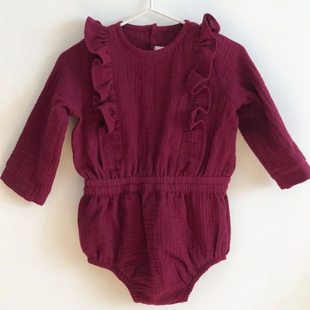 0-2Y Autumn Kid Baby Girl Clothes Long Sleeve Romper Jumpsuit Overall Outfit Spring Fashion Casual Lace Cotton Infant Bodysuit