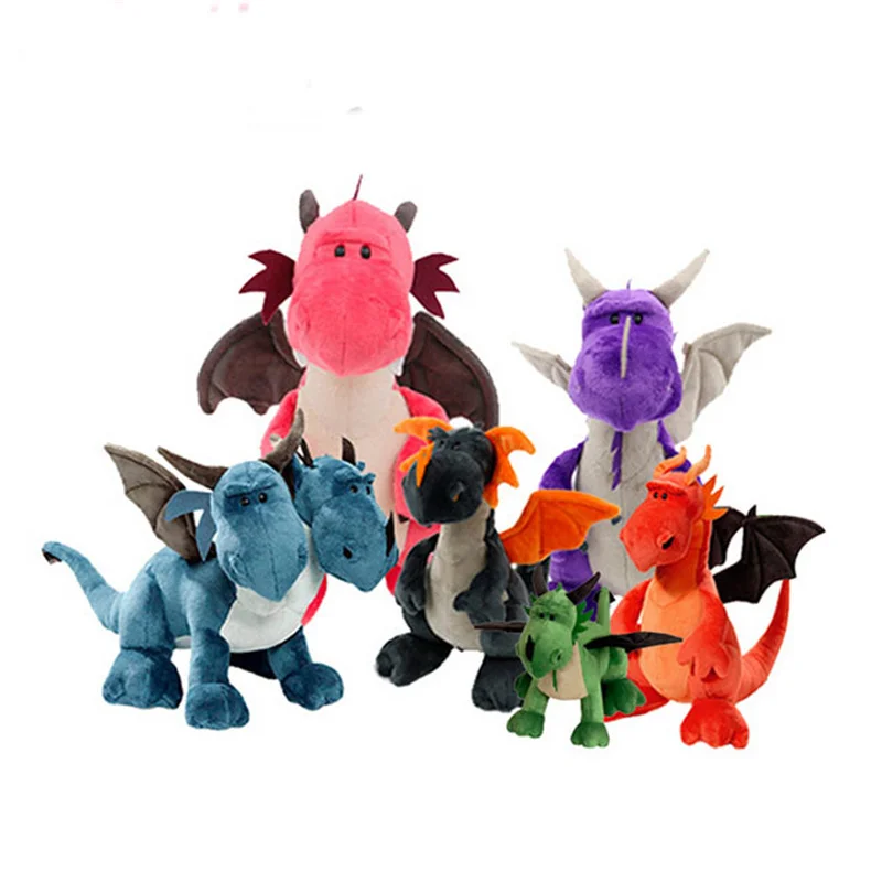 Динозавр плюшевые игрушки 35 см картонное животное двухголовый дракон для детей