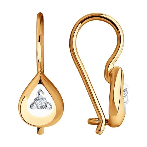 SOKOLOV earrings of gold with cubic zirconia