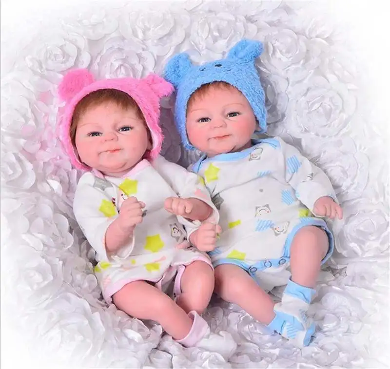 Twins KEIUMI Реалистичная 17 дюймовая Детская кукла, игрушка 42 см, силиконовая кукла для младенцев, для девочек и мальчиков, с открытым глазом, для близнецов, подарок на день рождения, для сна - Цвет: Twins
