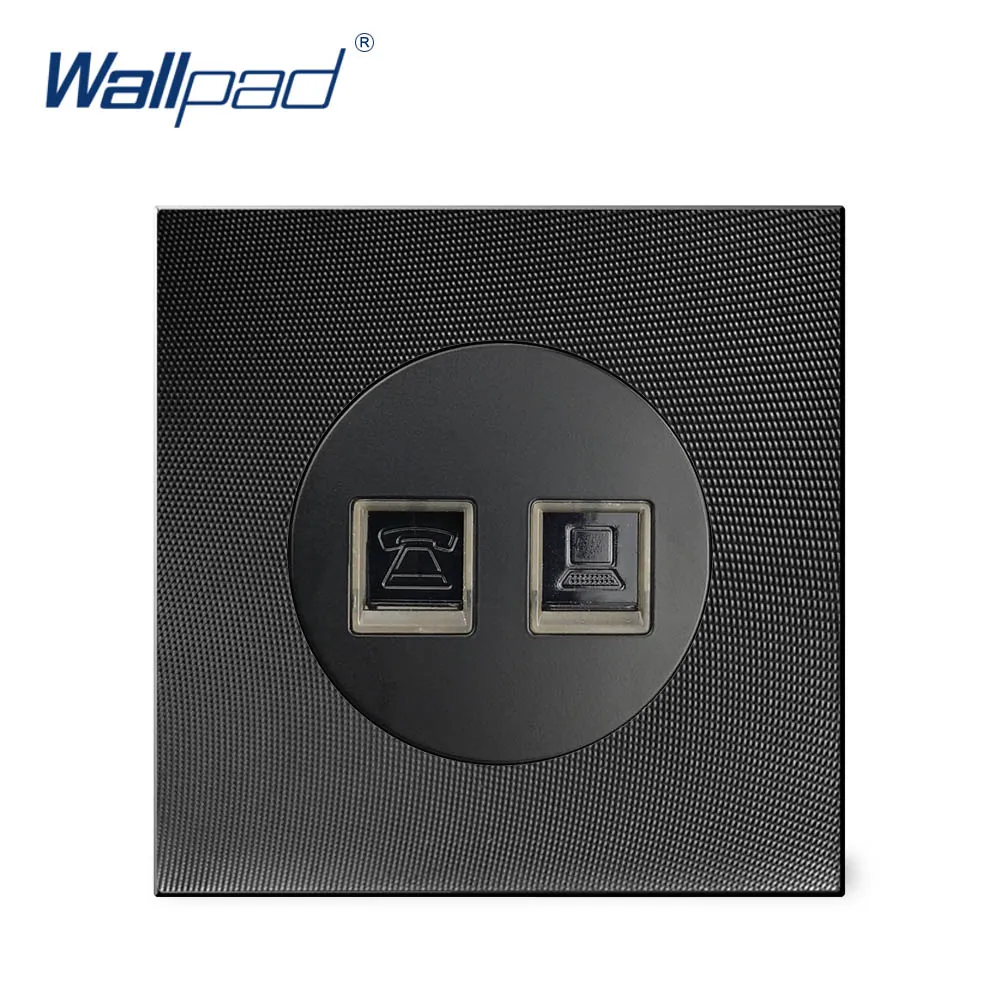 DATA and TEL Socket Ethernet RJ45 CAT6 Wallpad роскошная алюминиевая металлическая панель