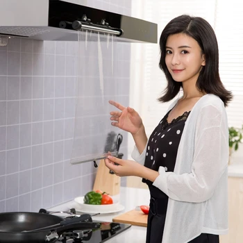 

Retractable Oil Proof Kitchen Curtain Shutter Anti Scalding Cooking Roller Blind Kitchen Splash Proof Full Face Protect