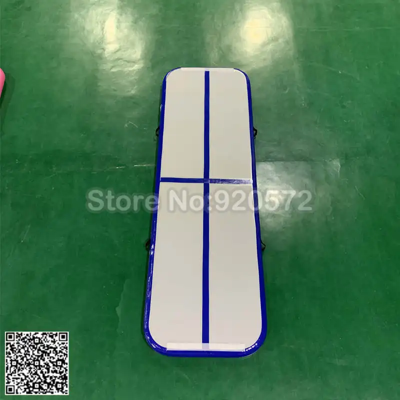 Надувной гимнастический AirTrack Tumbling Air Track напольный батут электрический воздушный насос для домашнего использования/тренировок/Черлидинга/пляжа - Цвет: dark blue cross line