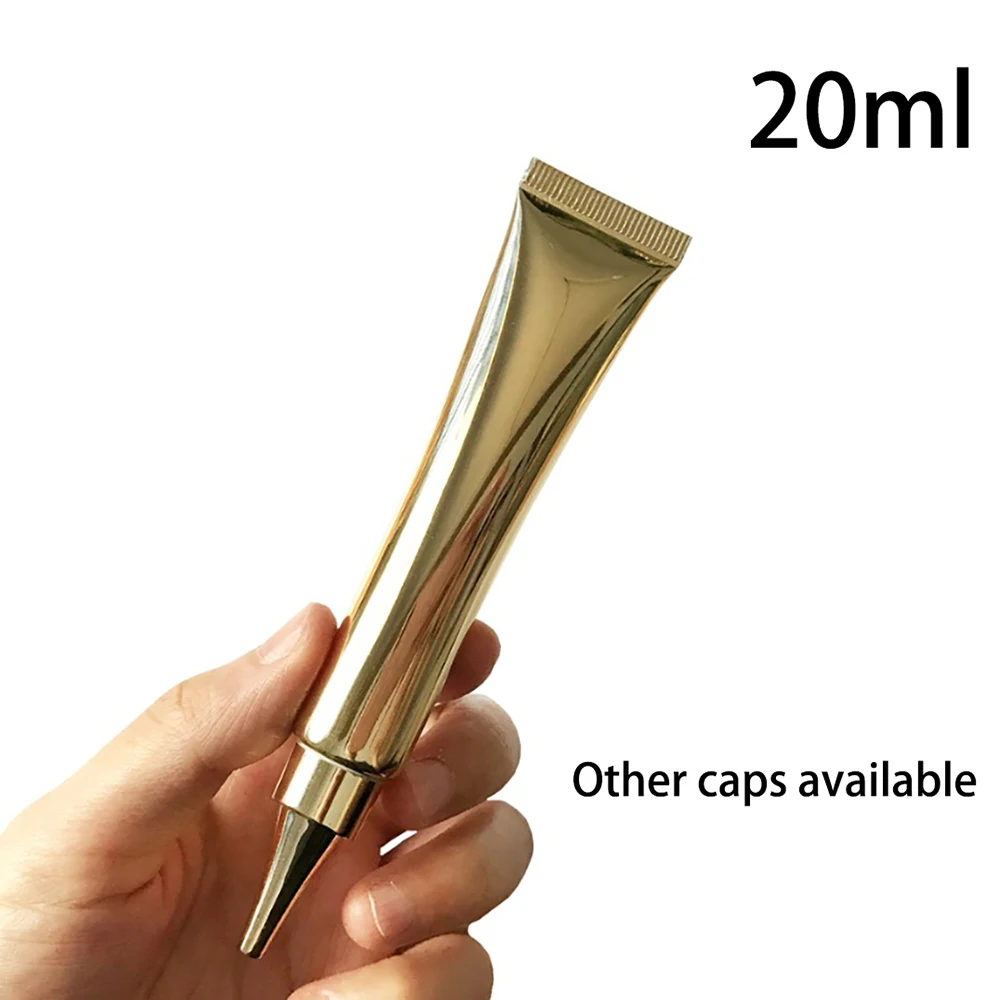 

Free Shipping 20ml Gold Plastic Lipgloss Tube Empty 20g Cosmetic Eye Cream Squeeze Soft Bottle Shiny Lip Gloss Containers