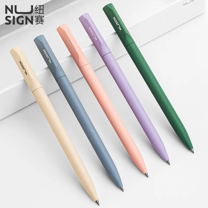 Deli Nusign 젤 펜 회전 볼펜, 블랙 잉크 스타일러스, 부드러운 쓰기, 사무실 학교 문구, Caneta 0.5mm