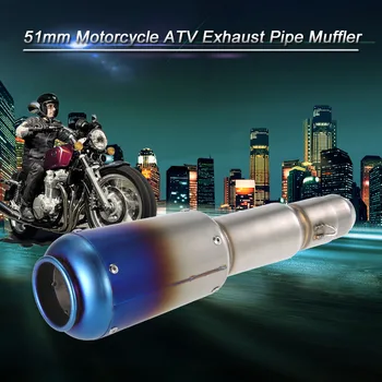

Motorcycle scooter exhaust muffler pipe 51mm Refit Stainless Extended Exhaust Muffler Tail Pipe Universal for Motorcycle ATV