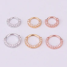 

Nose Piercing Titanium Hoop Zircon Stone Hight Segment Rings Open Small Septum Piercing Nose Earrings Body Piercing Jewelry