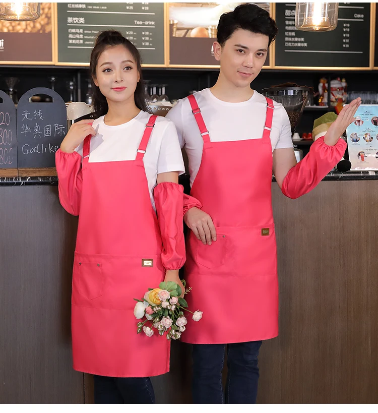 Apron kitchen waiter work clothes women's supermarket Korean version of fashion waterproof waterproof oil-proof men