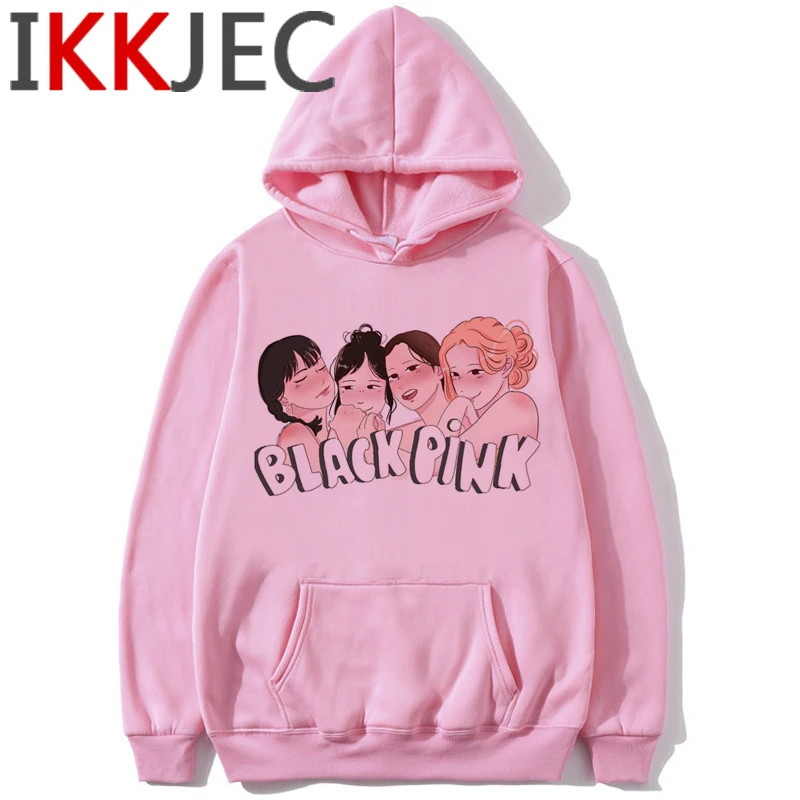 Черно-розовый в вашем районе Harajuku толстовки женские Ullzang Kill This Love Album K-pop Толстовка Jisoo Дженни Лиза Роза толстовка женская