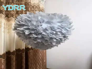 

Standard E27 Light Fixtures Nordic style cheap Feather Floor Lamps goose feather pendant lights for Living Room Bedroom Home Lof