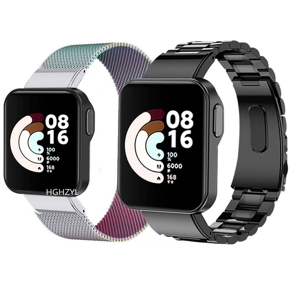 Браслет из нержавеющей стали для Xiaomi Mi Watch Lite металлический сетчатый ремешок