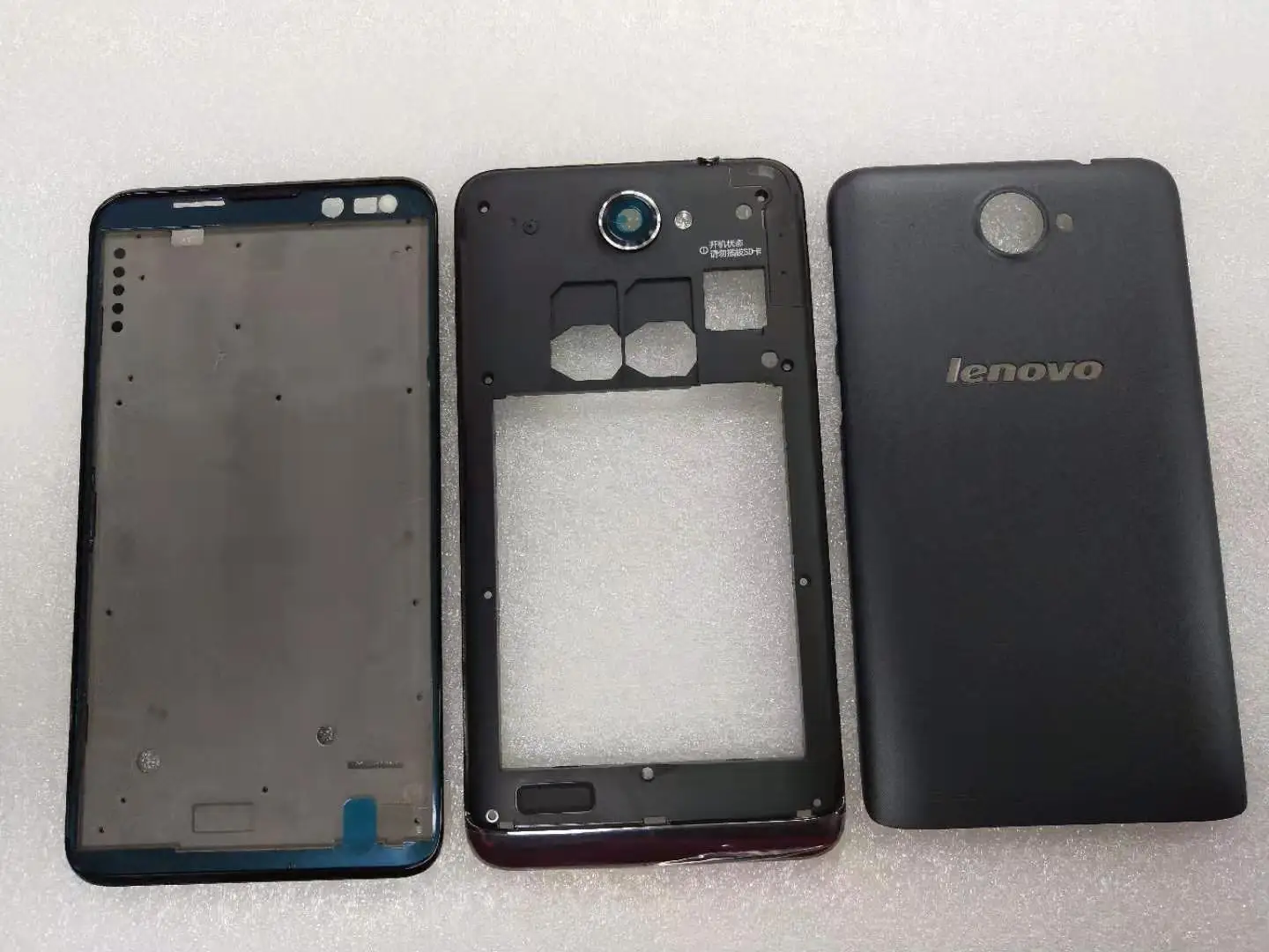 Корпус для lenovo S939 s938 передняя рамка средняя рамка Батарейная дверь задняя крышка с объективом камеры с кнопками громкости питания - Цвет: Черный