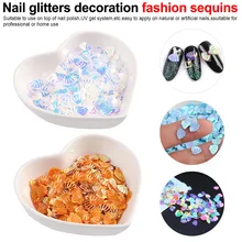 10 g/worek syrenka różowa muszla kształt holograficzny błyszczyki do paznokci lakier do paznokci Manicure narzędzia ozdoby do paznokci(China)