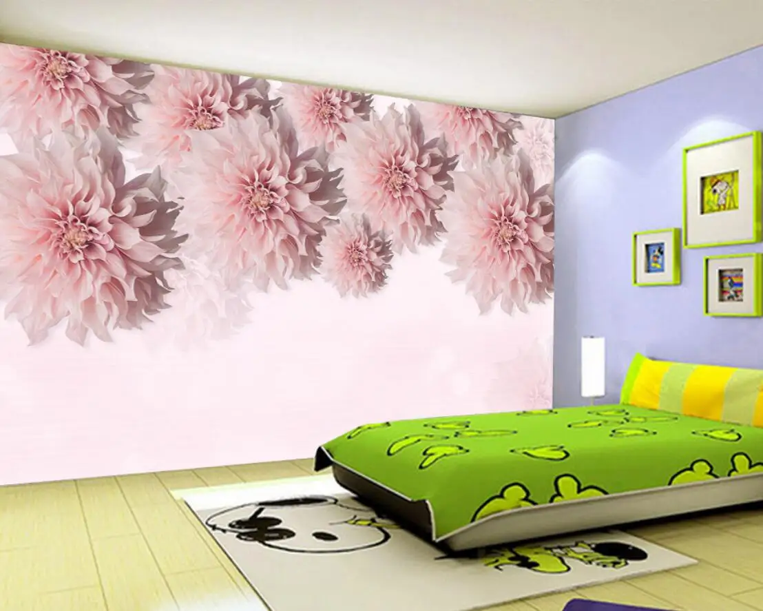 Custom wallpaper photo beautiful romantic pink flowers TV background wall  mural home decoration living room bedroom 3d wallpaper|3d wallpaper|wall  wallpaperwall 3d wallpaper - AliExpress
