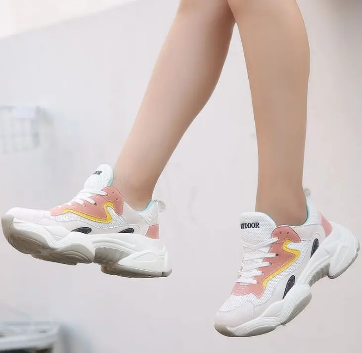 Г., модные весенние повседневные дышащие кроссовки из сетчатого материала Chaussure Femme, спортивная женская обувь на плоской платформе, zapatos mujer