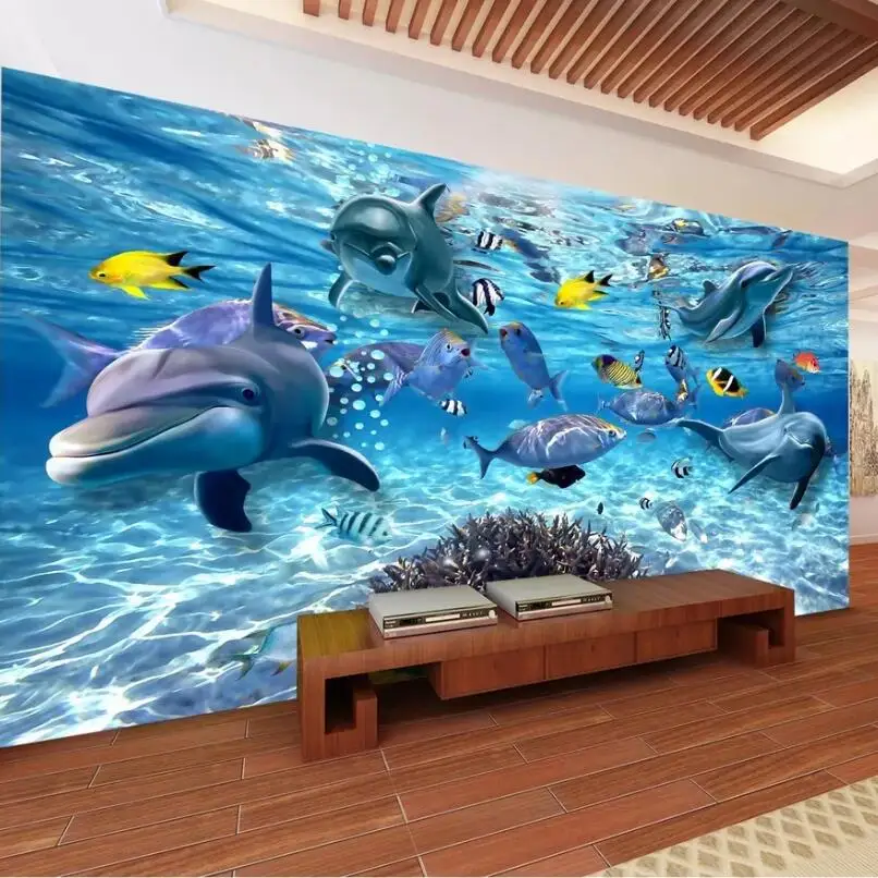 Beibehang papel де parede на заказ Большая фреска модное украшение дома подводный мир 3D ТВ фон обои