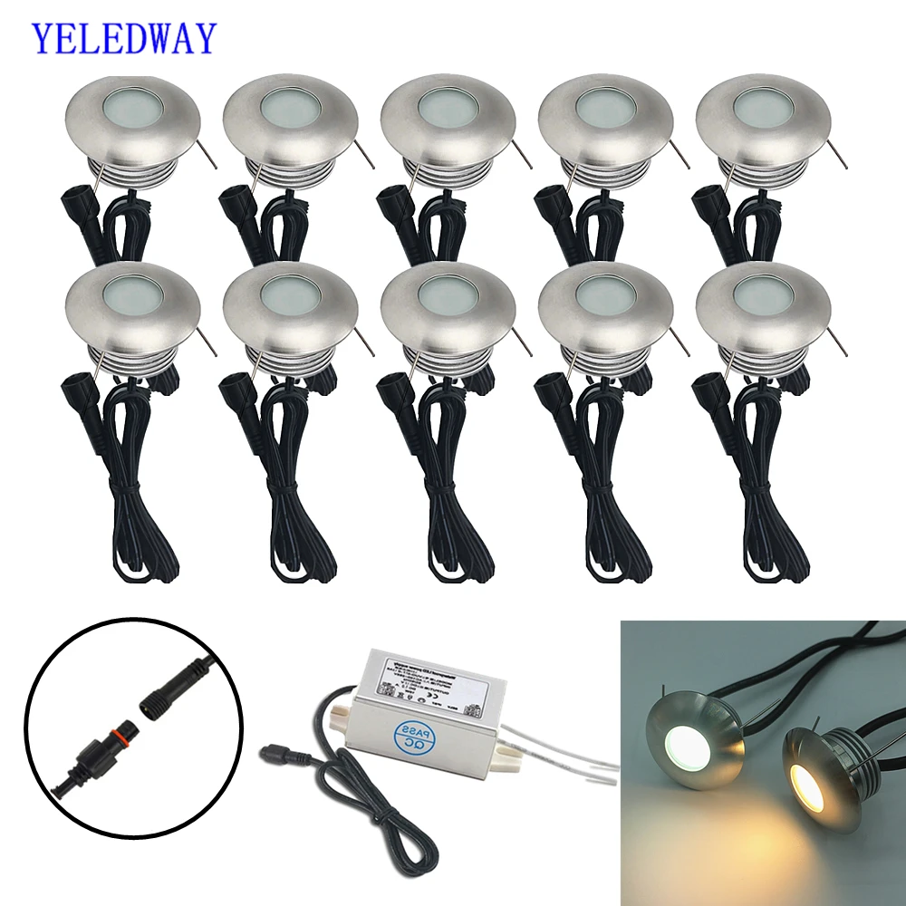 IP67 Waterproof 12V Recessed LEDs Deck Lights Outdoor In-ground Lamp Yard Garden Pathway Stairs Patio Landscape Lamp With Driver