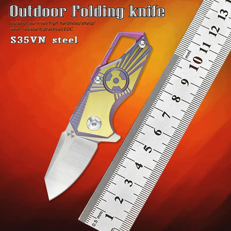

Exquisite, Compact And High Hardness S35VN Blade Mini Folding Knife Outdoor Camping Pocket Storage Keychain Survival Tool EDC
