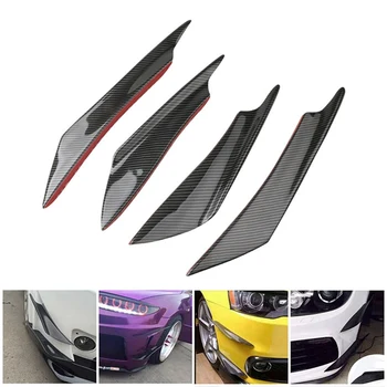 

Lcyonger Universal Car Bumper Fin Canard Splitter Diffuser Valence Spoiler Lip Carbon Fiber Protector for Honda for Ford Car