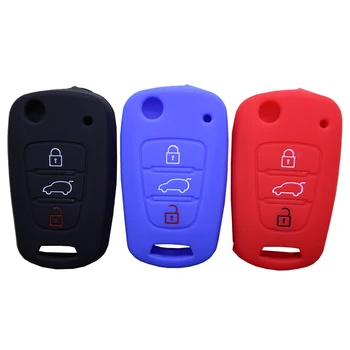 

Smart Car Key Cover Silicone Protector For KIA New Carens Sprotage K2 K3 K5 For Hyundai i20 i30 3 Buttons Key Case Cover