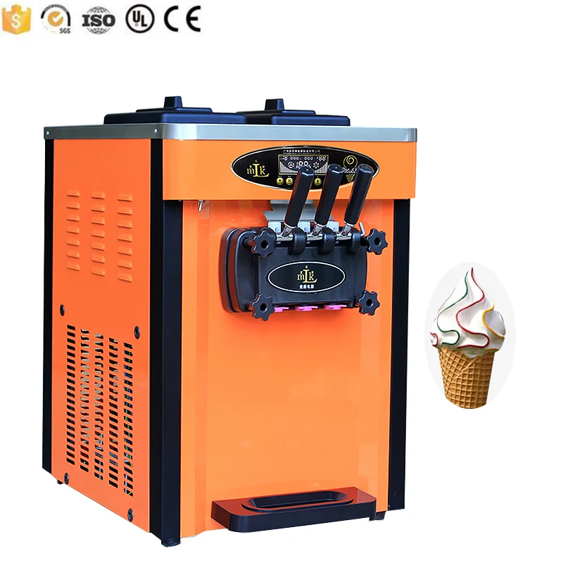 Commercial Soft Ice Cream Machine 3 Flavor Ice Cream Making Machine Is