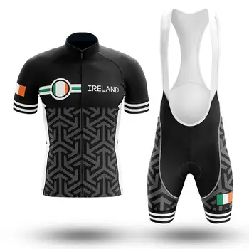 

New Ireland Pro Cycling Jersey set black MTB Racing Bike Clothes Summer Mountain Bicycle Clothing Cycling Set Cycling Wear