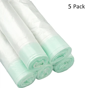 

5 Rolls Trash Waste Toilet Clean Bag Garbage Rubbish Toilet Stout Clean-Up