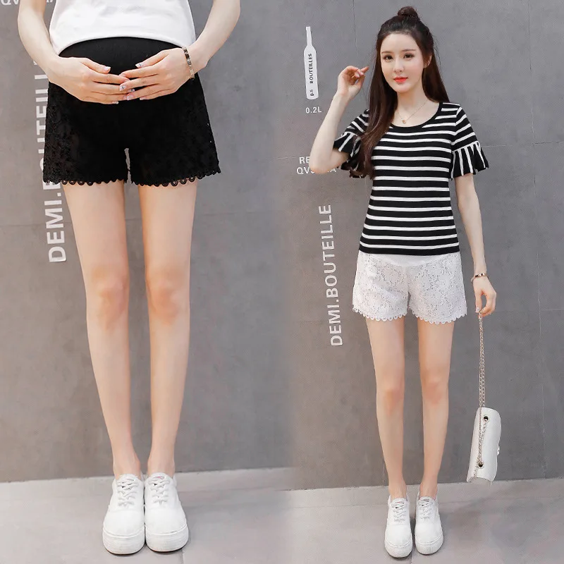 

Pregnant Women Shorts Summer Thin Section Safety Shorts Anti-Exposure Lace Abdominal Support Leggings Shorts Summer Wear