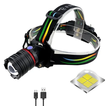 

5800LM XHP70 LED Hunting Headlamp Zoom Fishing Spotlight Floodlight 18650 USB Rechargeable Camping Fishing Torch Strobe Light