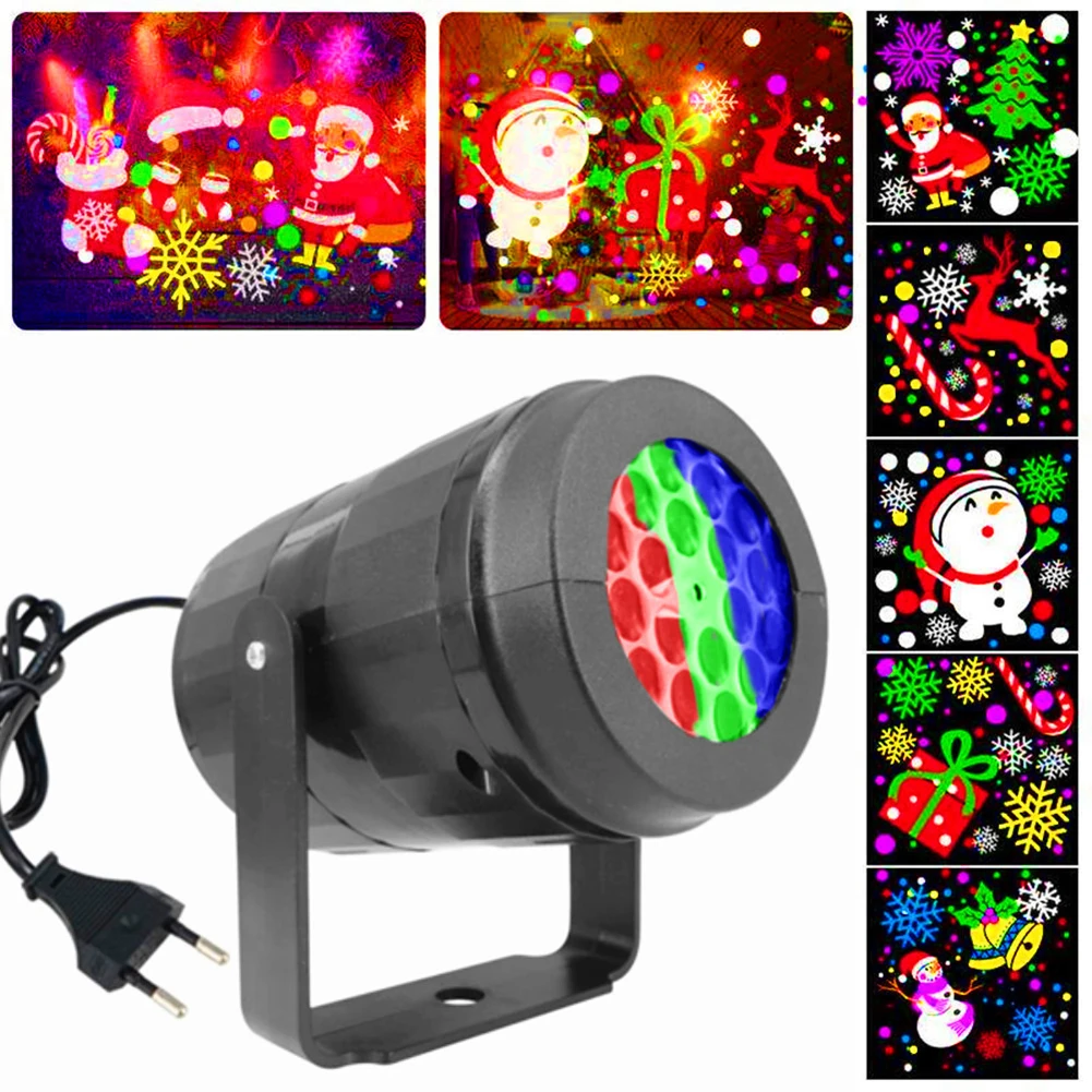 Christmas Halloween Window Laser Projector Rotatory Lights 20 Patterns Door Wall Display Waterproof Light Holiday Atmosphere Lam | Лампы и