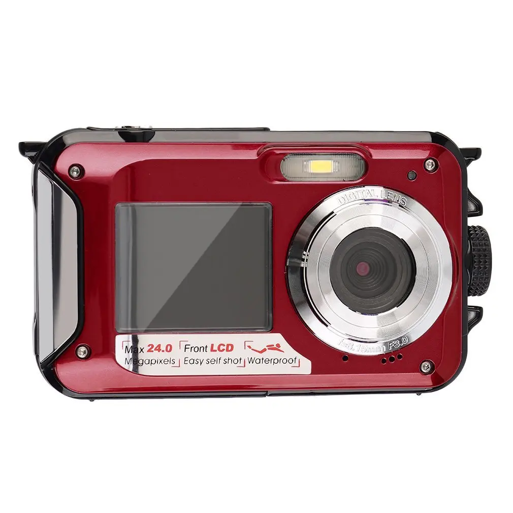 2,7 дюймов TFT Цифровая камера водонепроницаемая 24MP MAX 1080P двойной экран 16x цифровой зум видеокамера HD268